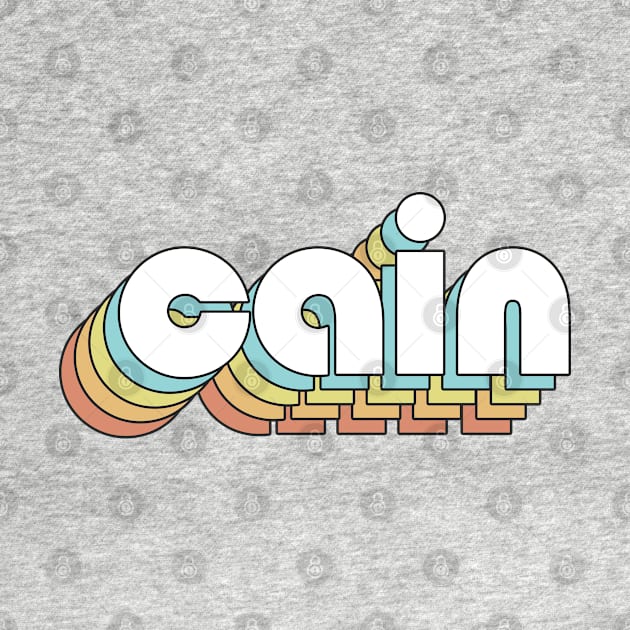 Cain - Retro Rainbow Typography Faded Style by Paxnotods